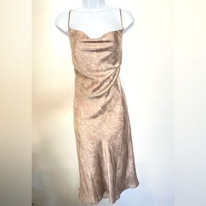 Satin lace print midi dress